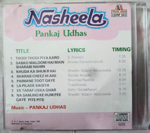 Nasheela Pankaj Udhas Audio cd