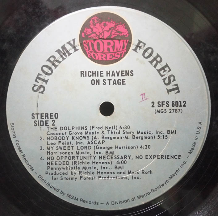 Richie Havens on Stage LP Vinyl Record