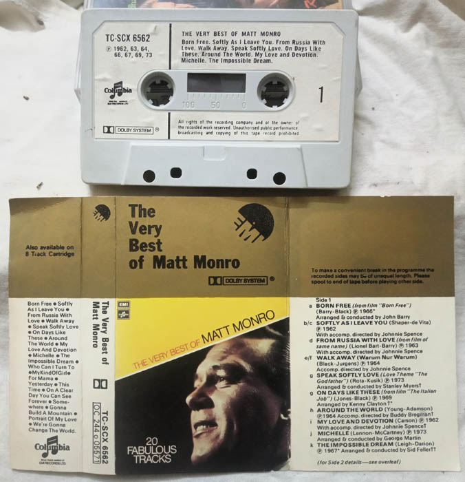 The Very best of matt Manro Album Audio Cassette