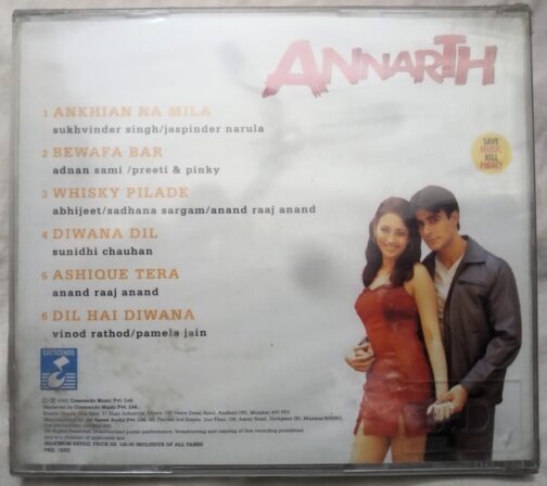 Annarth Hindi Film Songs Audio CD By Anand Raaj Anand