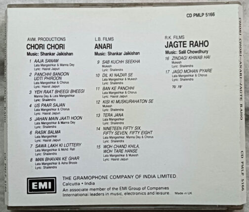 Chori Chori - Anari Hindi Film Songs Audio CD By Shankar Jaikishan