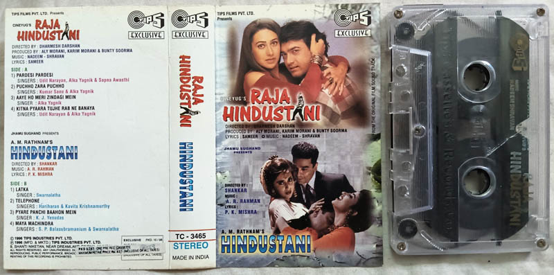 Raja Hindustani - Hindustani Hindi Film Songs Cassette