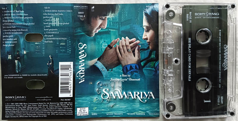 Saawariya Hindi Film Songs Audio Cassette By Monty