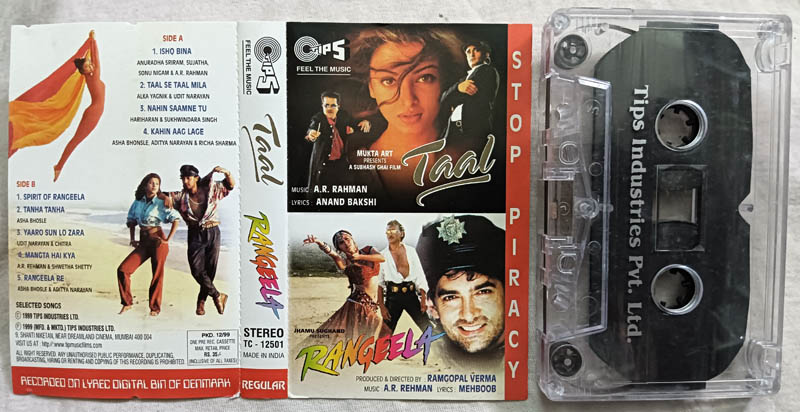 Taal Rangeela Hindi Film Audio Cassette By A.R.Rahman
