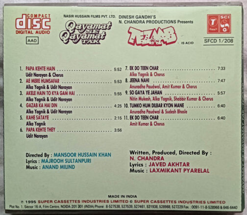 Tezaab - Qayamat Se Qayamat Tak Hindi Film Songs Audio CD