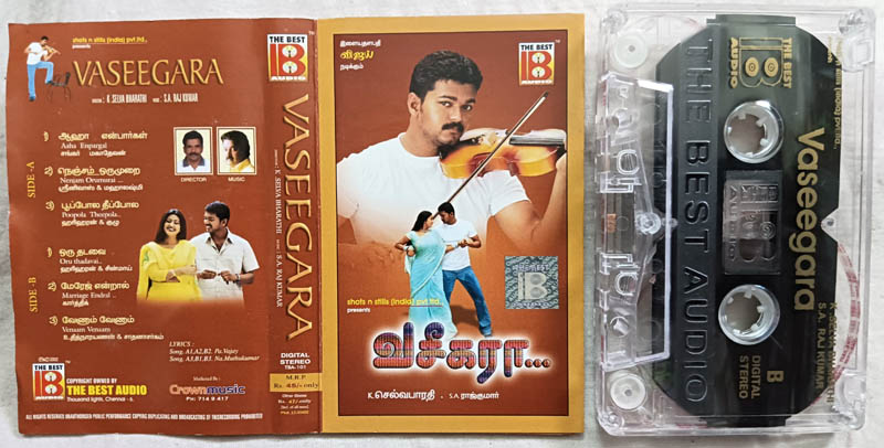 Vaseegara Tamil Film Songs Audio Cassette By S.A.Rajkumar