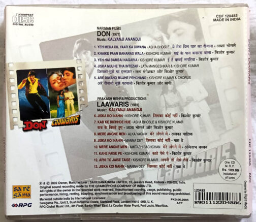 Don Laawaris Hindi Film Songs Audio CD By Kalyanji Anandji