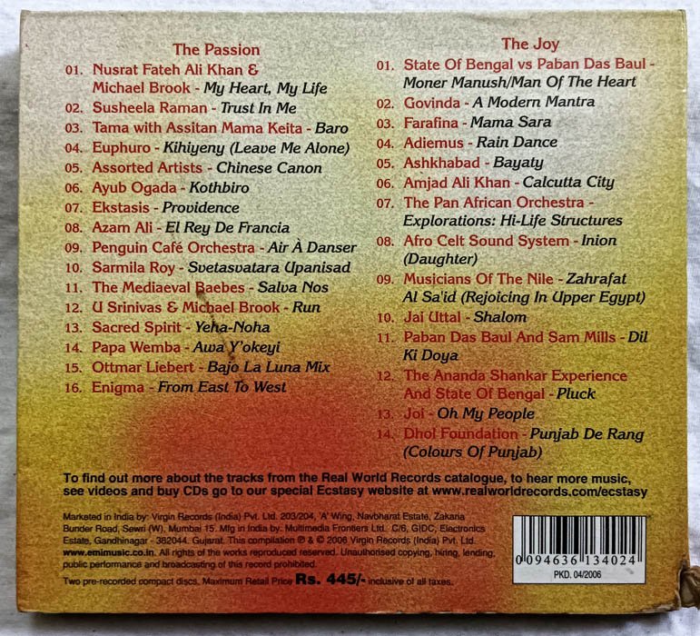 Ecstasy The Passionn & the joy of world music Audio cd