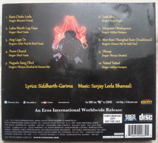 Goliyon Ki Raasleela Ram-Leela Hindi Film Songs Audio Cd By Sanjay Leela Bhansali (1)