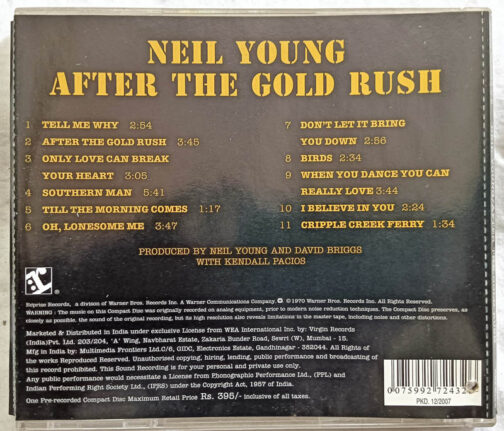 Neil Young After the Gold Rush Album Audio Cd