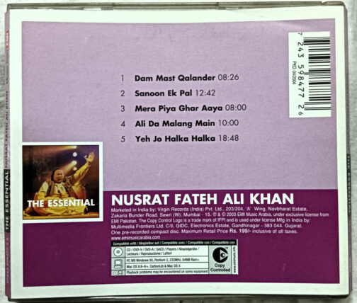 Nusrat Fateh Ali Khan Hindi Film Songs Audio CD