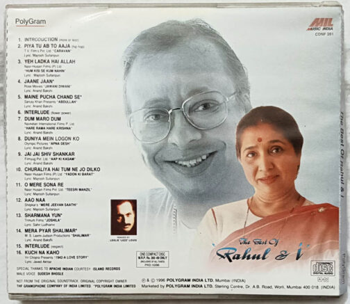 The Best of Rahul & i Hindi Film Songs Audio CD