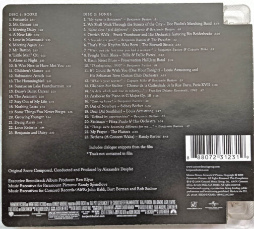 The Curios case of Benjamin Button Soundtrack Audio cd