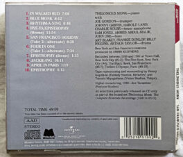 Thelonious Monk San Francisco Holiday Album Audio Cd