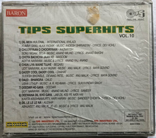 Tips Superhit Daddy Cool Vol 10 Hindi Film Songs Audio Cd