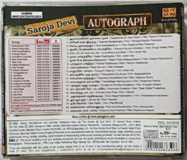 Autograph Saroja Devi Tamil Film Songs Audio cd