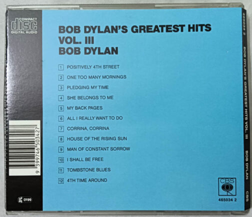 Bob Dylaans Greatest Hits Vol 3 Album Audio Cd