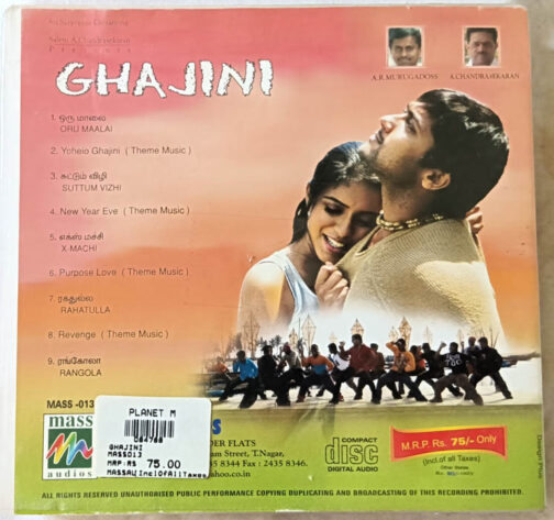 Ghajini Audio Cd By Harris Jayaraj