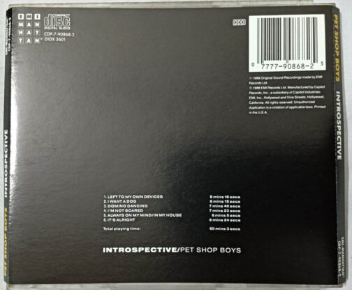 ntrospective Pet Shop Boys Album Audio Cd