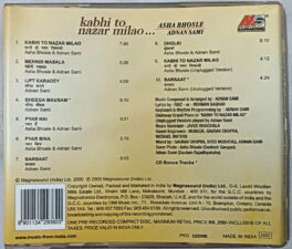 Kabhi to Nazar Milao Asha Bhosle Adnan Sami Hindi Audio cd