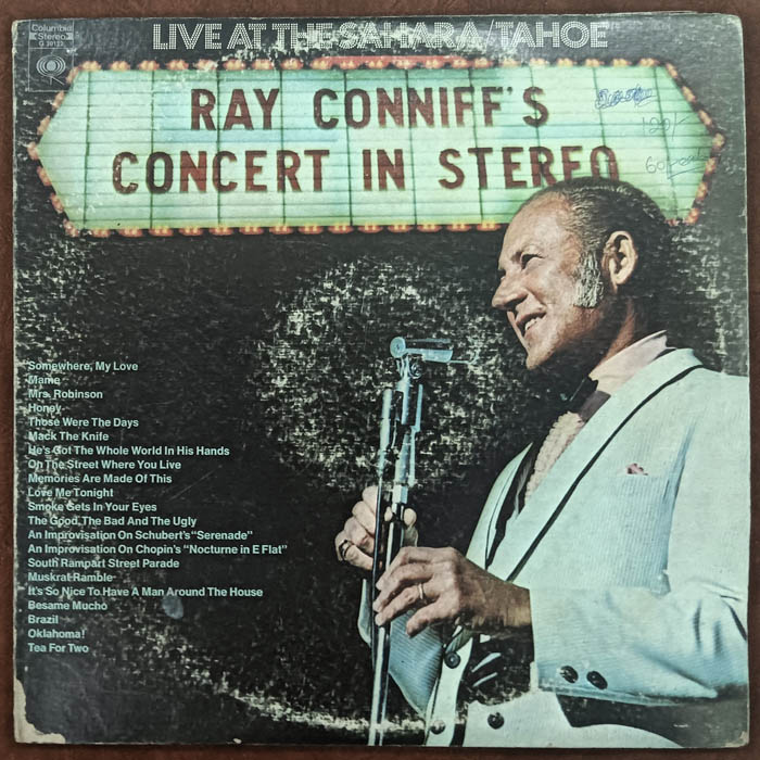 Live at the Sahara Tahoe Ray Conniffs Concert in stereo LP Vinyl Record