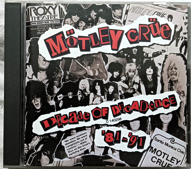 Motley Crue Decade of decadence 81 -91 Album Audio cd