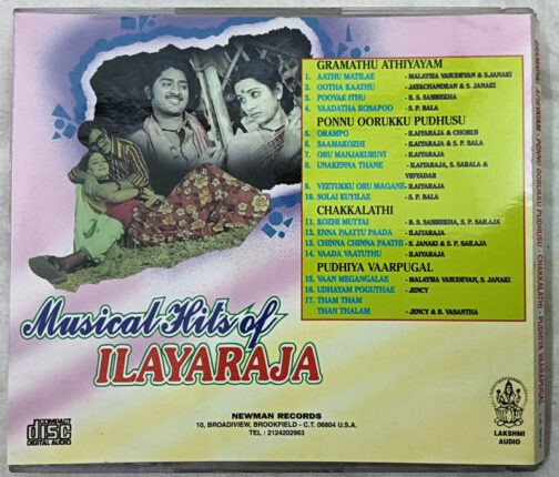 Musical Hits of Ilaiyaraaja Tamil Films Songs Audio cd