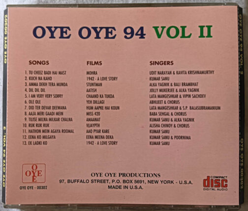 Oye Oye 94 Vol 2 Audio cd