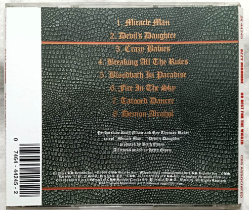 Ozzy Osbourne no Rest for the wicked Album Audio cd
