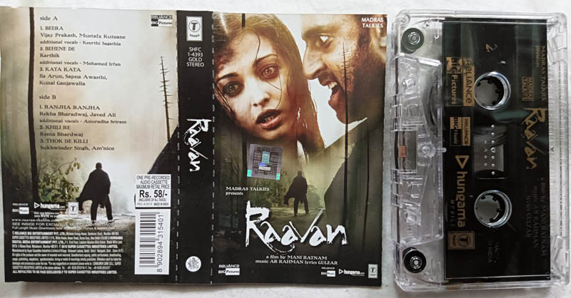 Raavan Hindi film Songs Audio Cassette By A.R.Rahman