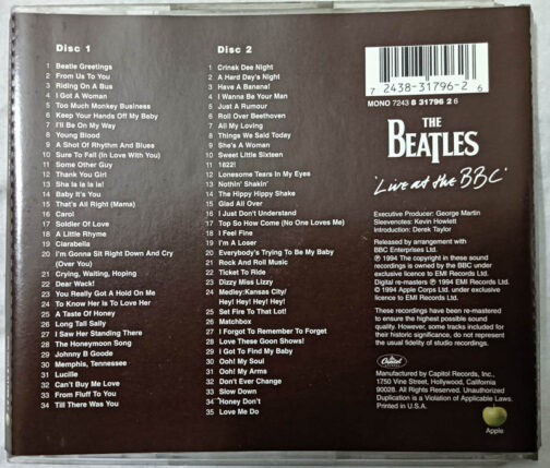The Beatles Live at the BBC Album Audio cd