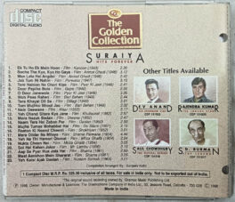 The Golden Collection Suraiya Hits Forever Hindi Film Songs Audio CD