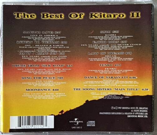 The best of Kitaro 2 Audio cd
