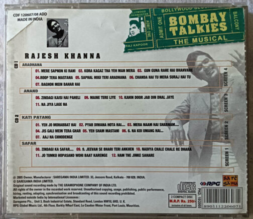 Bombay Talkies The Musical Aradhana - Anand - ati Patang - Safar Audio Cd