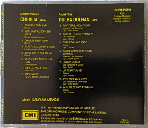 Chhalia - Dulha Dulhan Audio cd By Kalyanji Anandji
