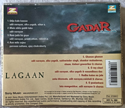 Gadar - Lagaan Audio cd