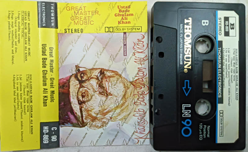 Great Master-Great Music Ustad Bade Ghulam Ali Khan Hindi Movie Audio Cassette