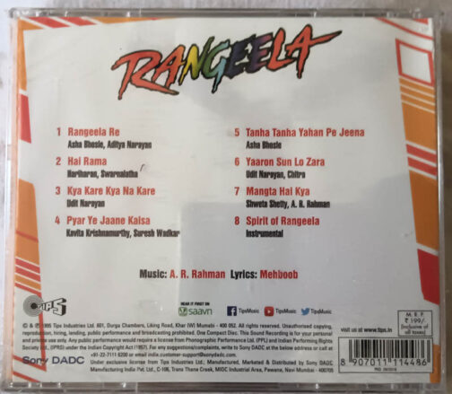 Rangeela Audio CD By A.R (2)