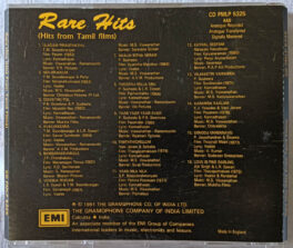 Rare Hits from Tamil Films Audio Cd