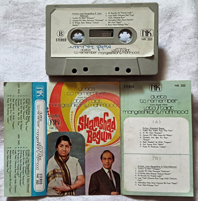 Shamshad Begum - Duets to remember lata mangeshkar talat mahmood Audio Cassette