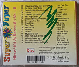 Super Duper Hits of 101 dance mix Vol 2 Audio Cd
