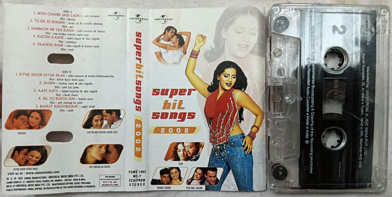 Super Hit Songs 2002 Hindi Movie Audio Cassette