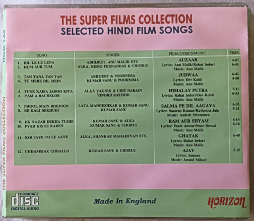 The Super Films Collection Selected Hindi Film Songs Audio cd (1)