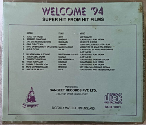 Welcome 94 Super Hit from Hit Film Audio Cd