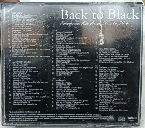Back to Black Evergreen Hits Fromm 50s to 70s Audio Cd