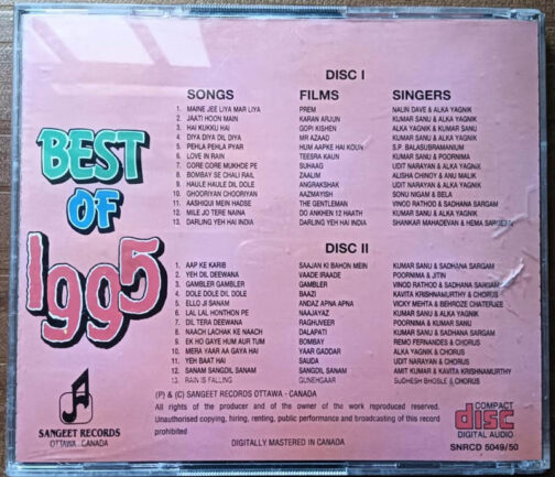 Best of 1995 Hindi Audio cd