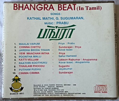 Bhangra Beat in Tamil Audio Cd