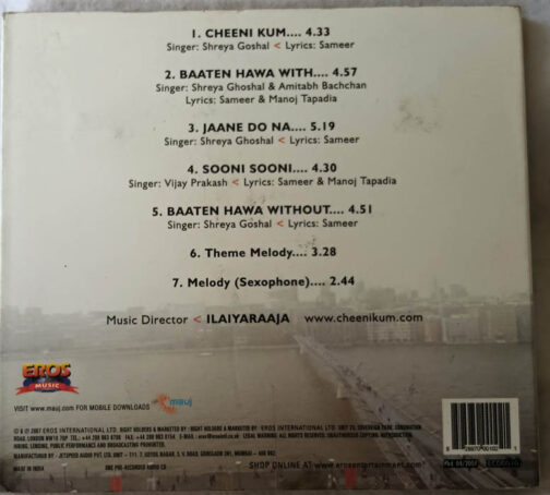 Cheeni Kum Hindi Film Songs Audio CD By Ilaiyaraaja