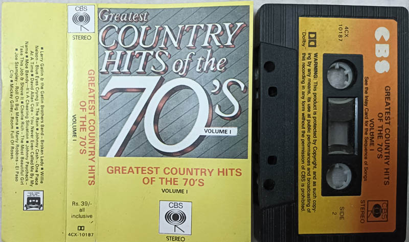 Greatest Country Hits of the 70's Volume 1 Audio Cassette