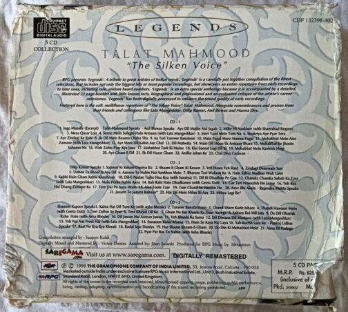 Legends Talat Mahmood The Silken Voice Audio cd